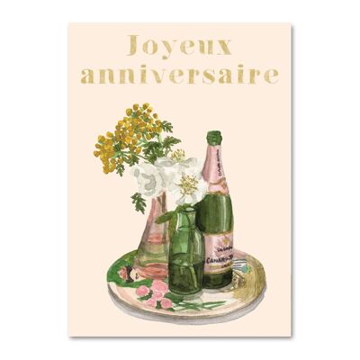 Carte Anniversaire Champagne