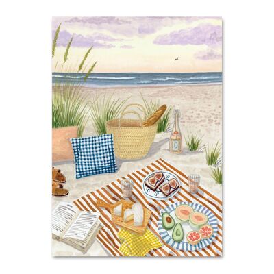 Postal de picnic en la playa
