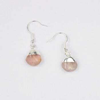 Boucle d'oreille en quartz rose 5