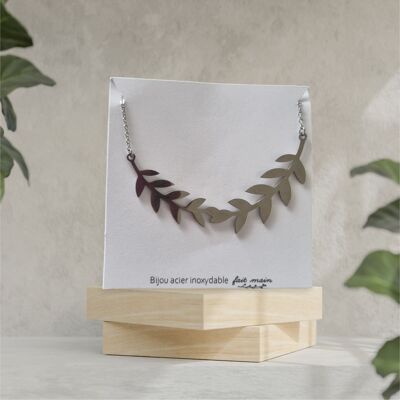 Stainless steel leaf necklace