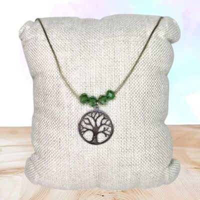 Collar Árbol de la Vida de Cristal – Acero Inoxidable y Elegancia 🌿