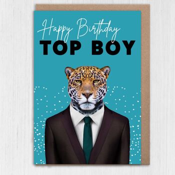 Carte d'anniversaire Jaguar : Joyeux anniversaire, top boy 4