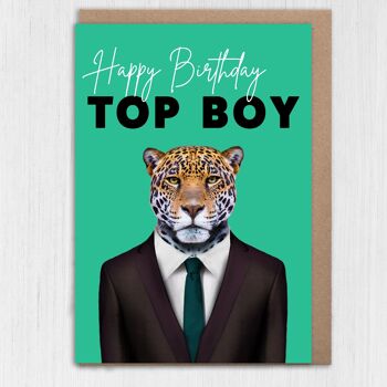 Carte d'anniversaire Jaguar : Joyeux anniversaire, top boy 5
