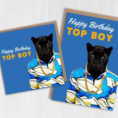 Tarjeta de cumpleaños de Panther: Feliz cumpleaños, chico top