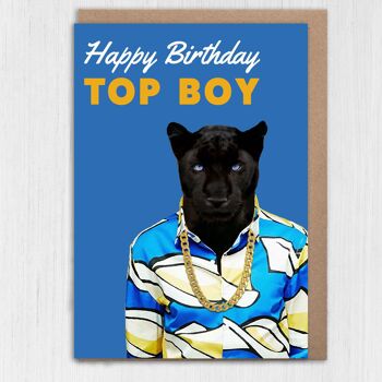 Carte d'anniversaire Panthère : Joyeux anniversaire top boy 2