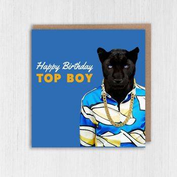 Carte d'anniversaire Panthère : Joyeux anniversaire top boy 3