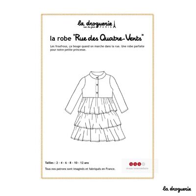 Schnittmuster für das Kleid „Rue des Quatre-Vents“.