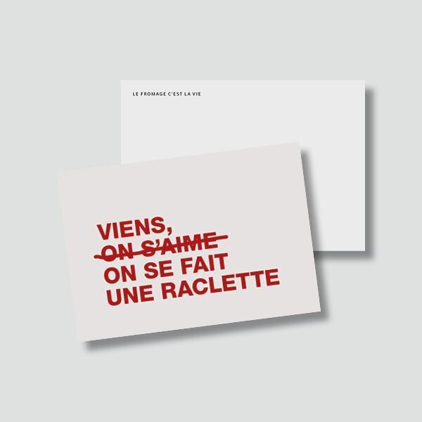 Biglietto “Cheese & Love”: Forza, facciamoci un po' di raclette (con busta)