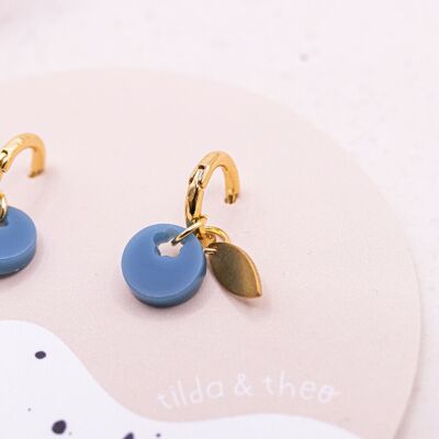 Earrings Blueberry Hoop Earrings made of Acrylic Blueberry - 18k gold plated light stud earrings fruits