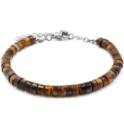 Steel bracelet - tiger's eye