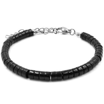 Bracelet acier - onyx
