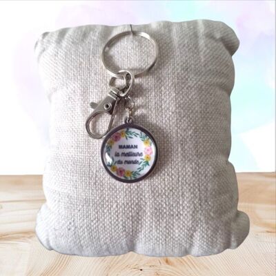 “World’s Best MOM” Keychain – Glass & Steel