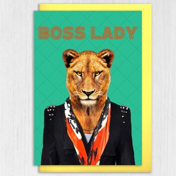 Anniversaire lionne, nouvelle carte de travail : Boss Lady 4