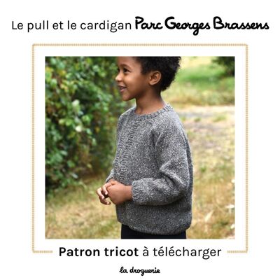 Modello ai ferri per maglione e cardigan “Parc Georges Brassens”.