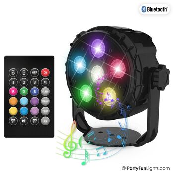 PartyFunLights - 6 LED - PAR - Lampe Disco - Haut-Parleur de Fête - avec télécommande 2