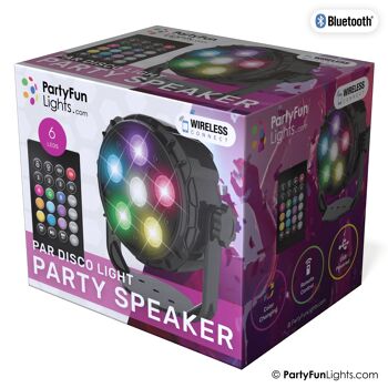PartyFunLights - 6 LED - PAR - Lampe Disco - Haut-Parleur de Fête - avec télécommande 3