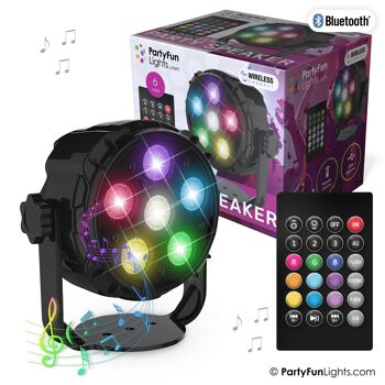 6 LED - PAR - Lampe Disco - Haut-parleur Party - avec télécommande 4