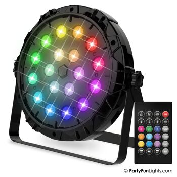 PartyFunLights - 18 LED - PAR - Lampe Disco - avec télécommande 2