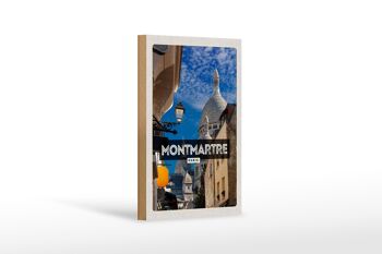 Panneau en bois voyage 12x18 cm Montmartre Paris collines décoration destination voyage 1