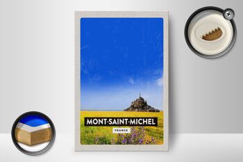 Panneau en bois voyage 12x18 cm Cathédrale du Mont-Saint-Michel France 2