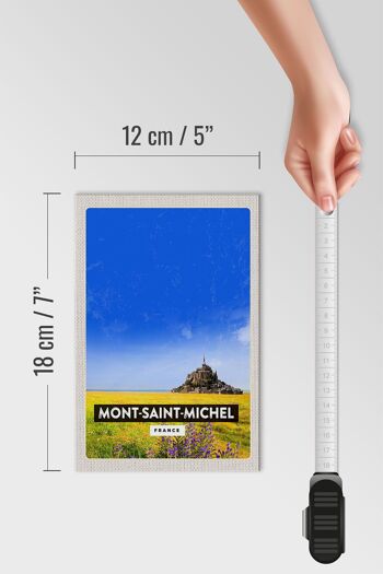 Panneau en bois voyage 12x18 cm Cathédrale du Mont-Saint-Michel France 4