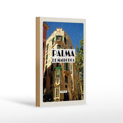 Panneau en bois voyage 12x18 cm Palma de Majorque Espagne décoration vieille ville