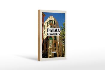 Panneau en bois voyage 12x18 cm Palma de Majorque Espagne décoration vieille ville 1