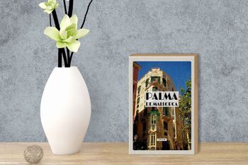 Panneau en bois voyage 12x18 cm Palma de Majorque Espagne décoration vieille ville 3
