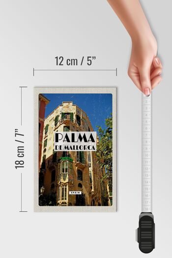 Panneau en bois voyage 12x18 cm Palma de Majorque Espagne décoration vieille ville 4