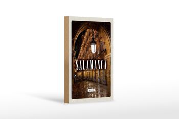 Panneau en bois voyage 12x18cm Salamanque Espagne architecture décoration rétro 1
