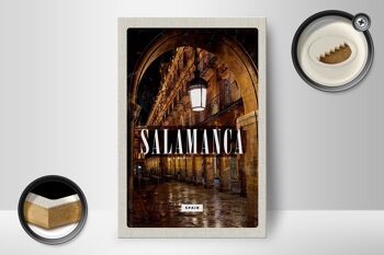 Panneau en bois voyage 12x18cm Salamanque Espagne architecture décoration rétro 2