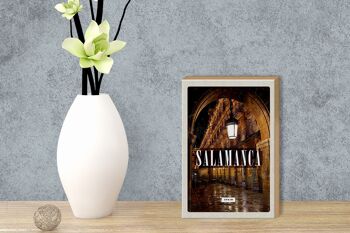 Panneau en bois voyage 12x18cm Salamanque Espagne architecture décoration rétro 3