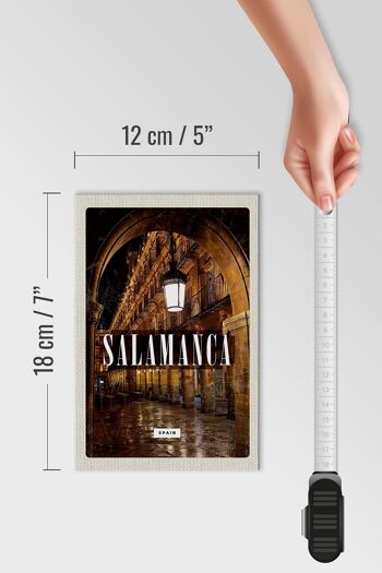 Panneau en bois voyage 12x18cm Salamanque Espagne architecture décoration rétro 4