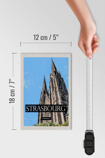 Panneau en bois voyage 12x18 cm Strasbourg France Cathédrale cadeau 4