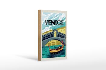 Panneau en bois voyage 12x18 cm Venise Italie décoration photo pittoresque 1