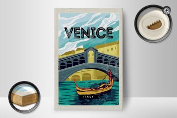 Panneau en bois voyage 12x18 cm Venise Italie décoration photo pittoresque 2