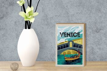 Panneau en bois voyage 12x18 cm Venise Italie décoration photo pittoresque 3