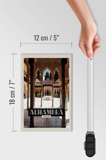 Panneau en bois voyage 12x18 cm Alhambra Espagne tourisme décoration de vacances 4