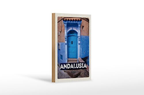 Holzschild Reise 12x18 cm Andalusia Spain Retro Altstadt Dekoration