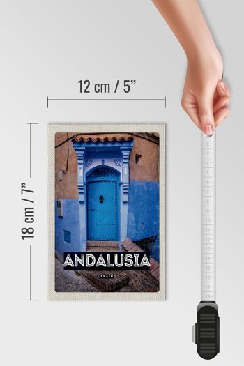 Panneau en bois voyage 12x18 cm Andalousie Espagne décoration rétro vieille ville 4