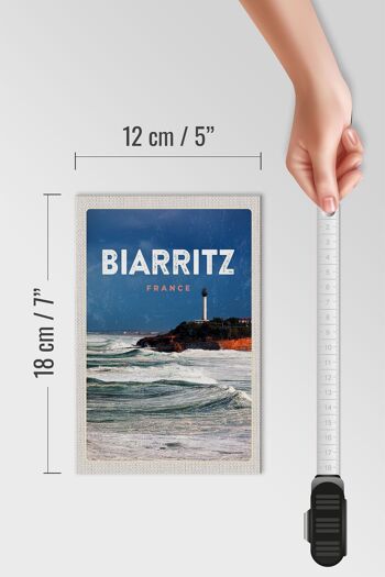 Panneau en bois voyage 12x18 cm Biarritz France cadeau vacances mer 4