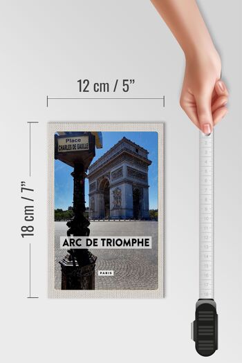 Panneau en bois voyage 12x18cm décoration Arc de Triomphe Paris vue latérale 4