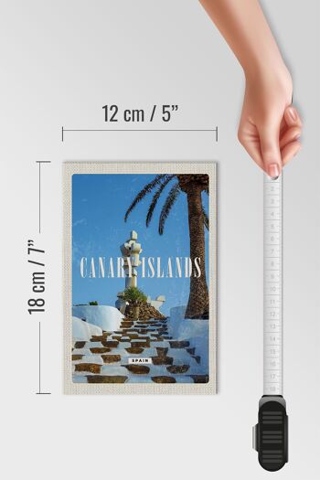 Panneau en bois voyage 12x18 cm îles Canaries Espagne vacances palmiers 4