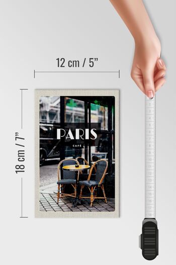 Panneau de voyage en bois 12x18cm, affiche de décoration rétro pour café de Paris, Destination de voyage 4