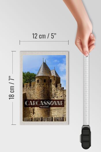 Panneau en bois voyage 12x18cm Carcassonne Franca Décoration Patrimoine Mondial 4