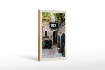 Panneau en bois voyage 12x18 cm Eze France maison en pierre architecture décoration 1