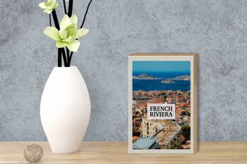 Panneau en bois voyage 12x18 cm Côte d'Azur panorama mer vacances 3
