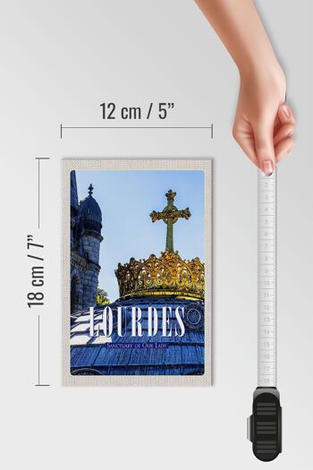 Panneau en bois voyage 12x18 cm Lourdes Sanctuaire Notre-Dame cadeau 4