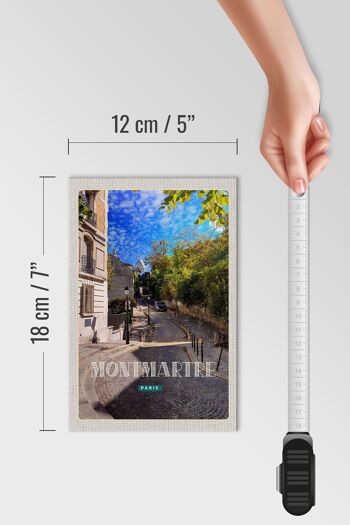 Panneau en bois voyage 12x18cm Plaque de rue Montmartre Paris 4