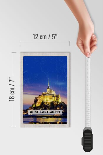 Panneau en bois voyage 12x18 cm Moint-Saint-Michel France destination voyage 4